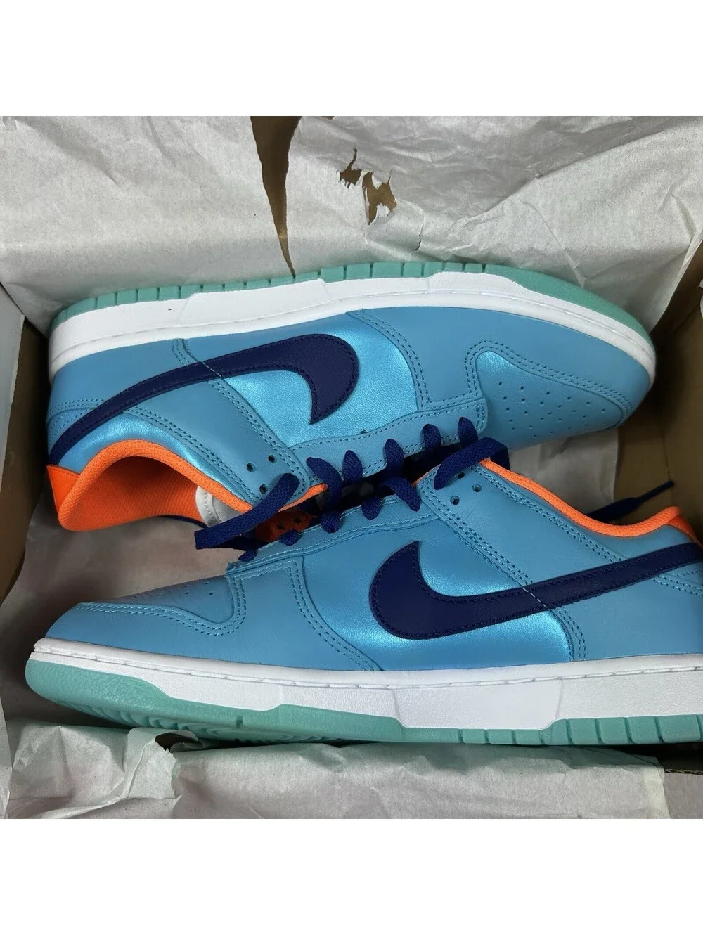 Nike Dunk Low SE Baltic Blue Total Orange Shoes Men's Size 9 HQ1538-416 New